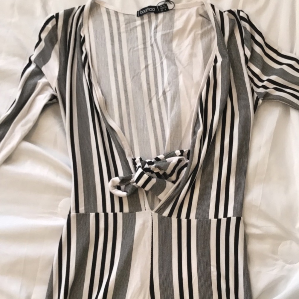 Boohoo Striped Romper